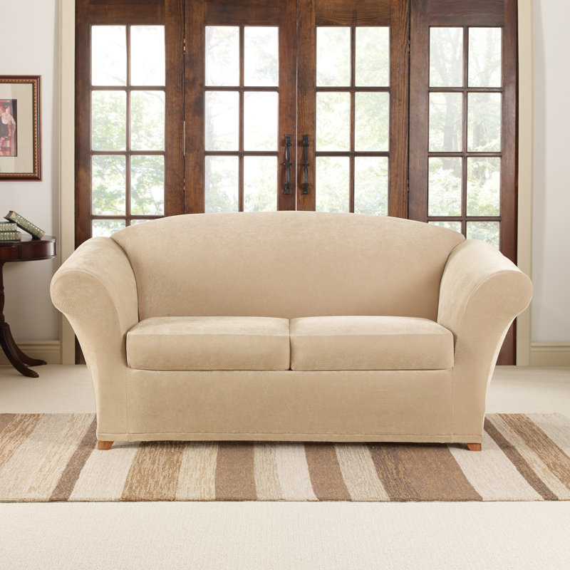 Sure Fit Box Cushion Loveseat Slipcover & Reviews | Wayfair